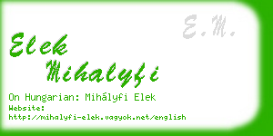 elek mihalyfi business card